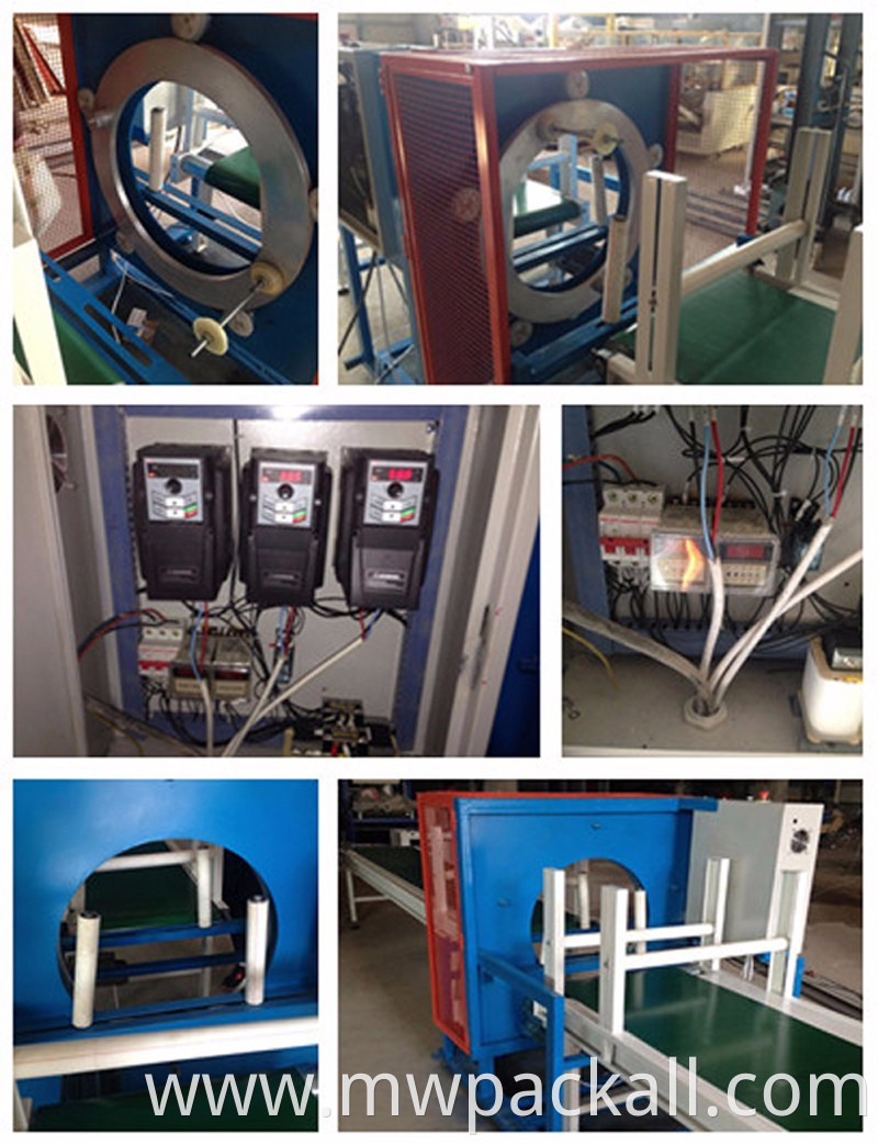 Full-automatic orbital horizontal stretch film wrapping machine use for packing long products